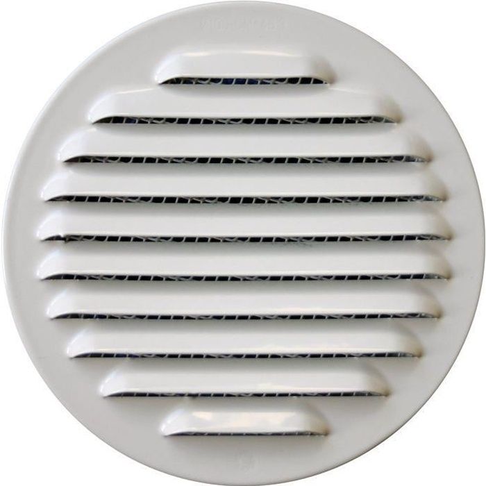 Grille da/ération ronde en aluminium de 125 mm de diam/ètre Avec moustiquaire.