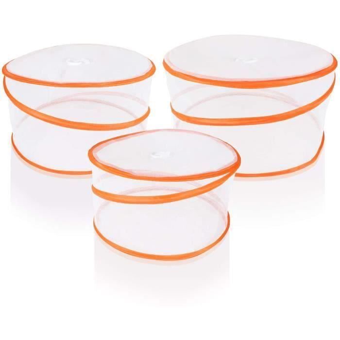 YIMINI Lot 3 Cloches Anti-Mouches Alimentaires Rondes - Protection BBQ Pique-Nique