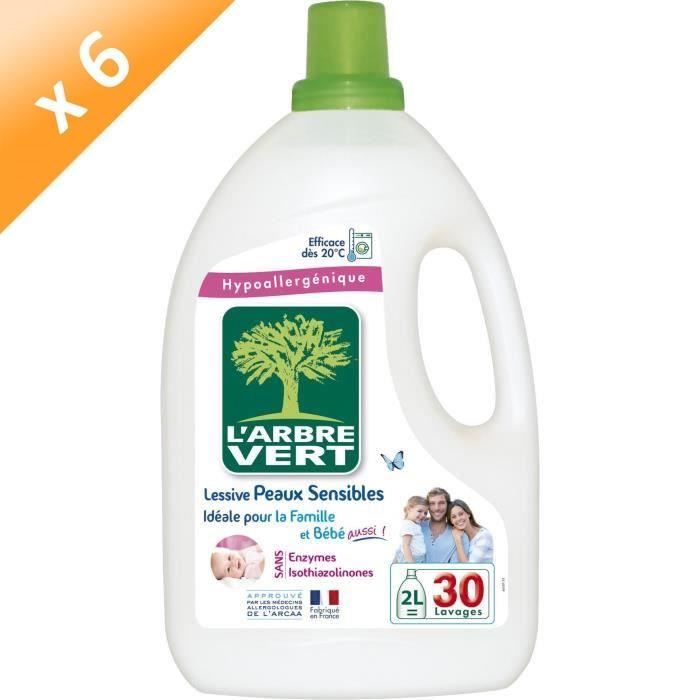 L Arbre Vert Lessives Liquides Pour Peau Sensible Famille Hypoallergenique 2 L 30 Lavages Lot De 6 Cdiscount Au Quotidien