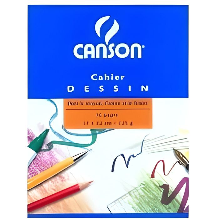 Canson cahier de dessin, uni, 125 g/m2, 170 x 2…