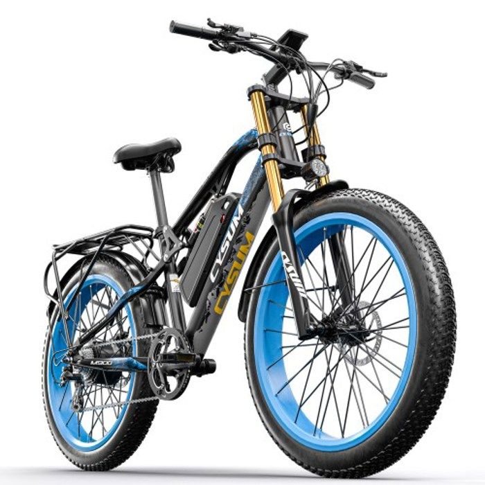 Fat Bike électrique, vélo électrique Homme, VTT Montagne électrique Tout Terrain E-bike, Moteur 80Nm, Batterie 48V 17Ah, M900 Bleu