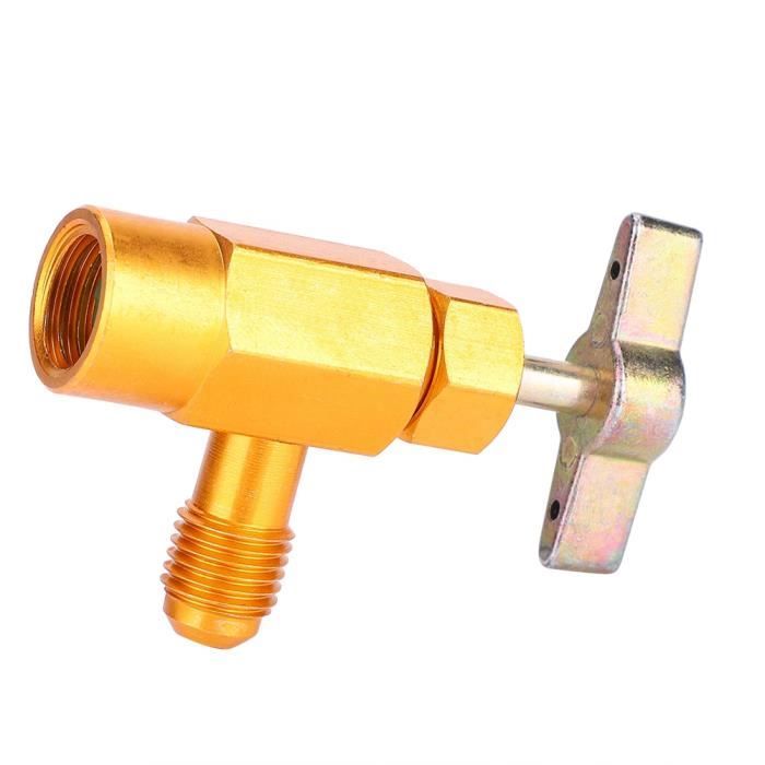 Vanne à Bille Pour Réfrigérant 1/4 SAE - Laiton Et ABS, Pour Climatisation, Réfrigération, Outils De Dépannage