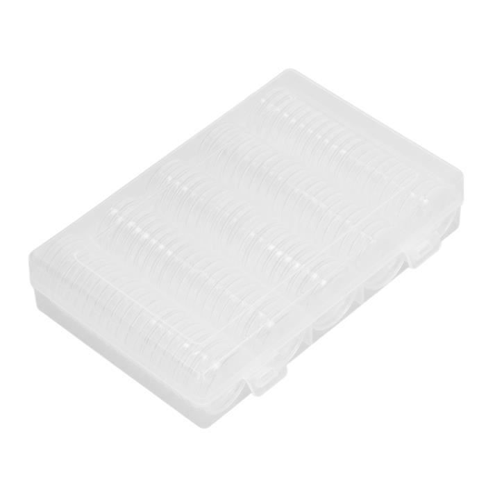 DX05687-100pcs Boîte de Monnaie Transparent en Plastique Collecteur de Pièces Multiusage Mixte