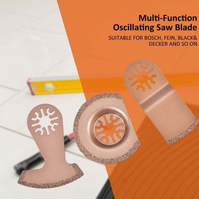 Lot De 3 Lames De Scie Oscillante EZARC En Carbure - Multi-matériaux (métal, Bois, Plâtre), Coupe Rapide