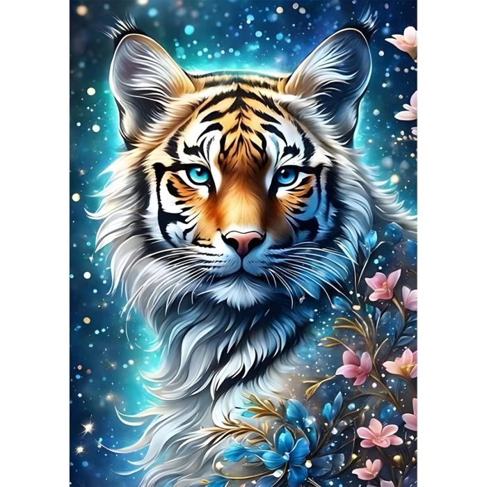5D Diamond Painting Complet Tigre La Bête, DIY Peinture Broderie