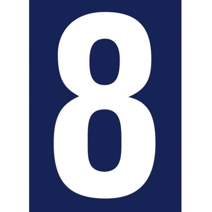 Chiffre adhésif N° rue 8 sur carte