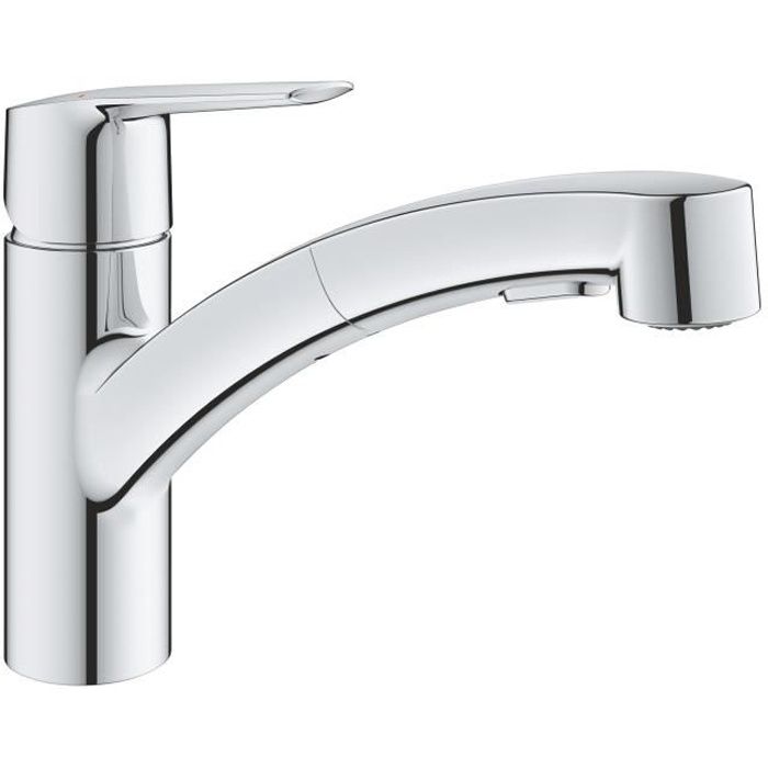 GROHE QUICKFIX Start Robinet de cuisine évier, douchette extractible, inverseur 2 jets, rotation 90°