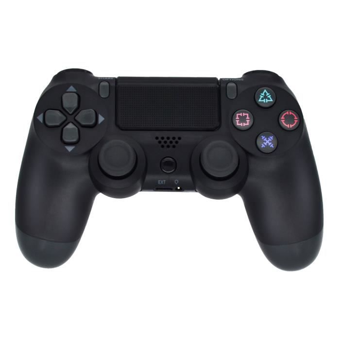 PS4 Sans Fil Noire, Gyroscope à 6 Axes Contrôleur, Double Vibration Moteur, Compatible