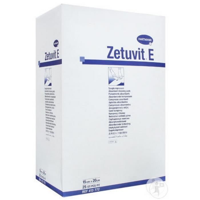 Hartmann Zetuvit-E Pansement Absorbant Américain Stérile avec Dos Hydrophobe 10 x 20cm 25 unités