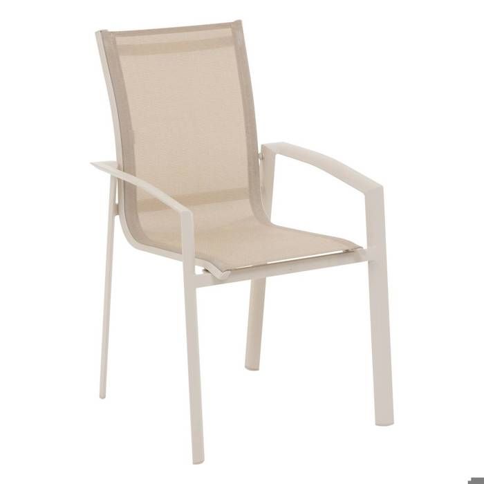 Fauteuil de jardin empilable Axant lin & argile en alumunium - Hespéride