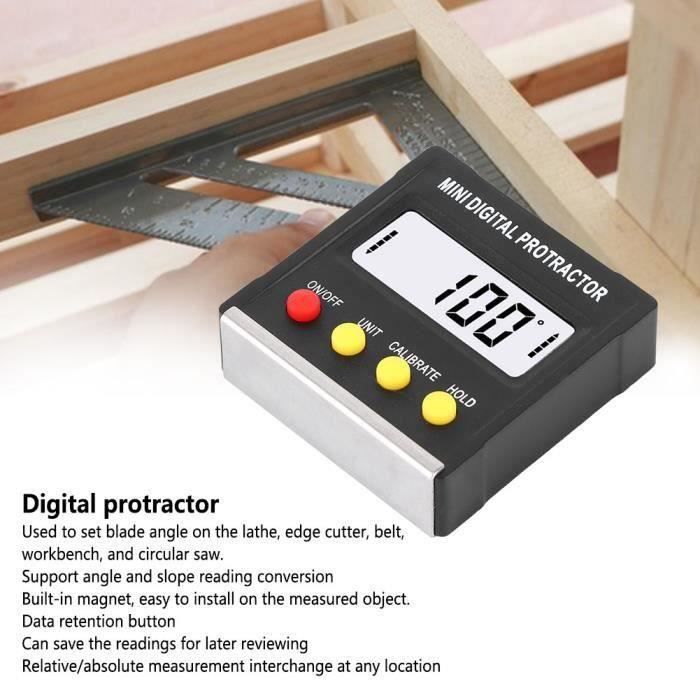 Rapporteur D'angle Numérique Avec écran LCD Mini Inclinomètre Outil De Mesure D'angle Avec Base Magnétique Pour Menuisier Maison