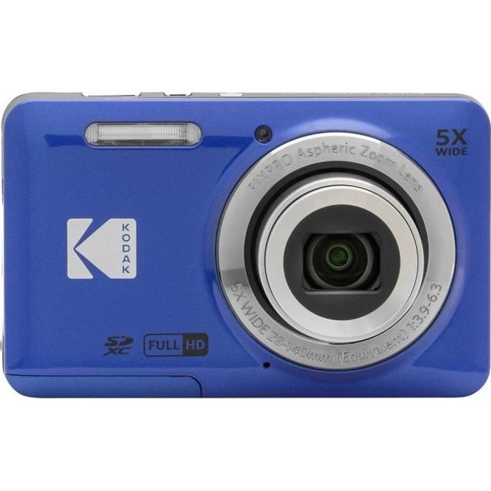 Kodak Pixpro FZ55 Friendly Zoom Appareil photo numérique 16 Mill. pixel Zoom optique: 5 x bleu vidéo Full HD, HDR-Video