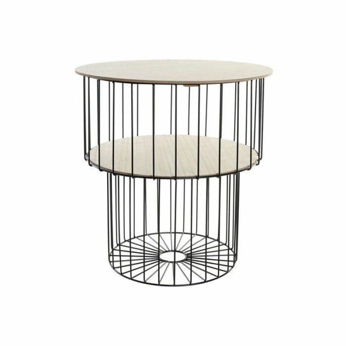 Table D'appoint D'angle En MDF Pin Naturel - Dimensions 55x56x83 Cm
