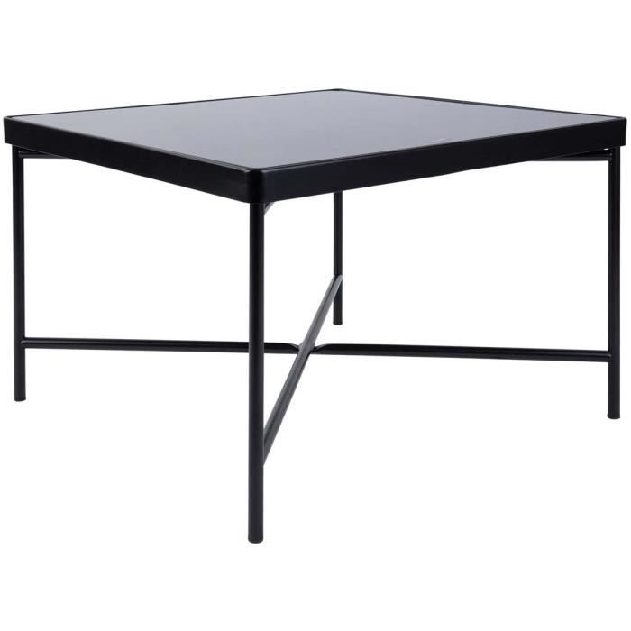 table basse - leitmotiv - smooth noir - verre - 60x60x40 cm - 6,70 kg