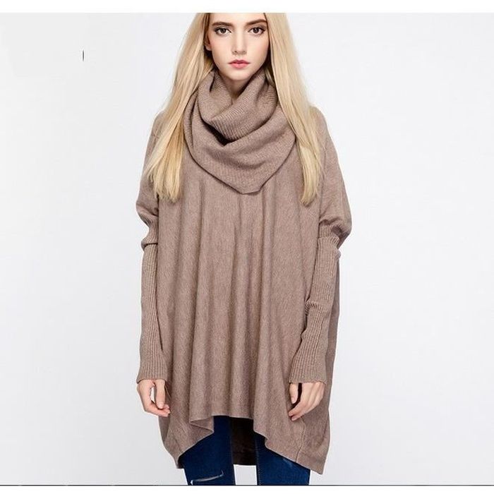 Pull tunique pull long femme hiver