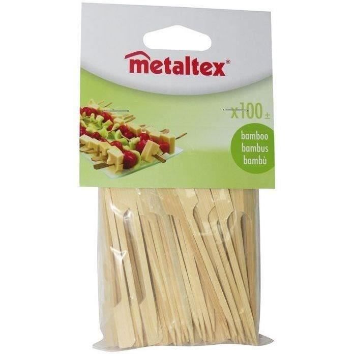 METALTEX Lot de 100 Pics cocktail en bois - 9 cm