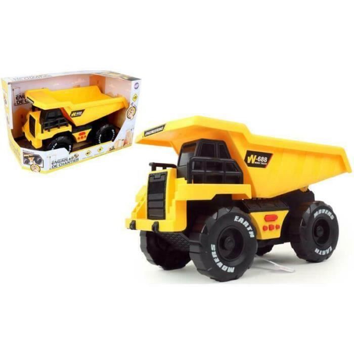 Camion Toupie Télécommandé Engins De Chantier - Échelle 1/12, Jaune - Jouet Pour Enfant à Partir De 3 Ans Camion Toupie Terrain