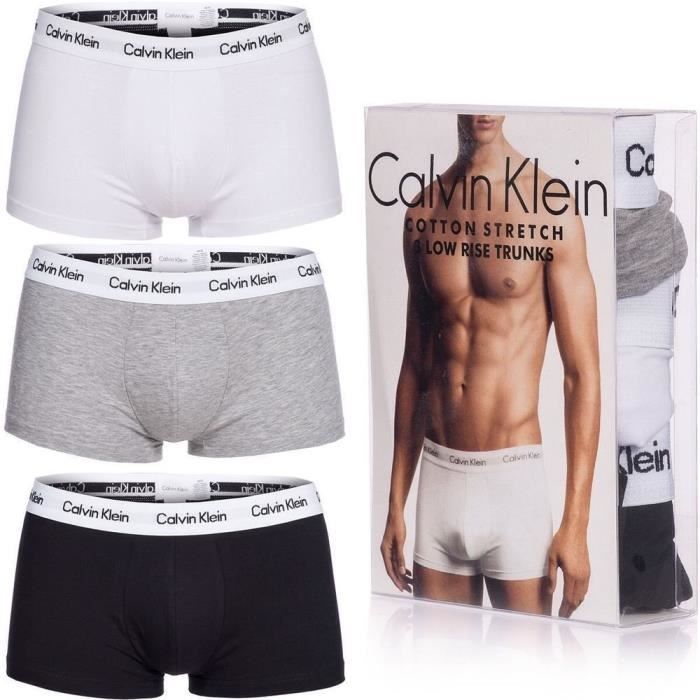 65 % de réduction Low Rise Trunk 3 Pack Maillot Calvin Klein pour homme en coloris Blanc Homme Vêtements Sous-vêtements Boxers 