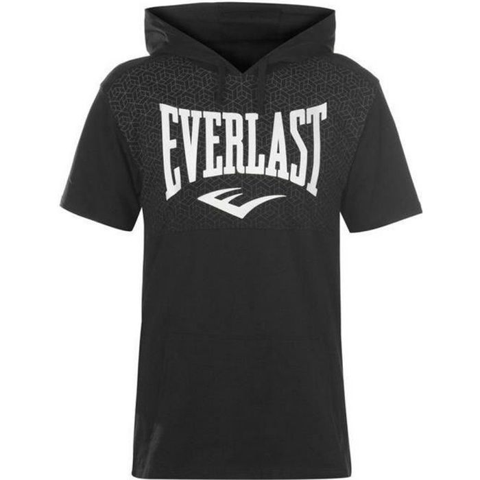 Sweat-shirt Homme à Capuche Manches Courtes Everlast Noir