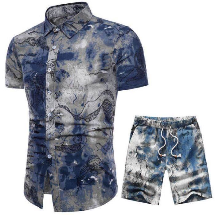 Chemise Plage Chemise Hawaïenne Homme KYKU - Manches Courtes Imprimé Tropical - Cadeau été Plage Vacances Chemise été Manches Courtes