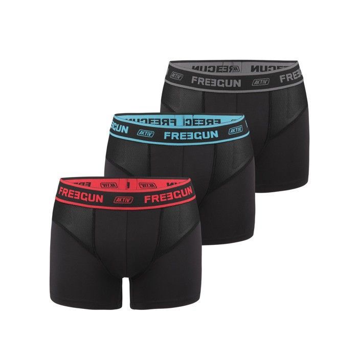 freegun boxer homme durable, calecon homme, aktiv, agréable et sans déformation (lot de 3)