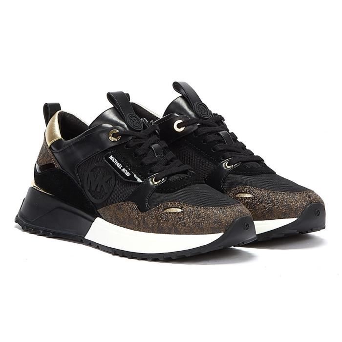Michael Kors Baskets Noires Pour Femmes - Michael Kors Theo - Daim-Nubuck - Lacets