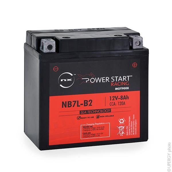 NX - Batterie moto YB7L-B2 / NB7L-B2 / 12N7-3B / 12N7D-3B 12V 8Ah