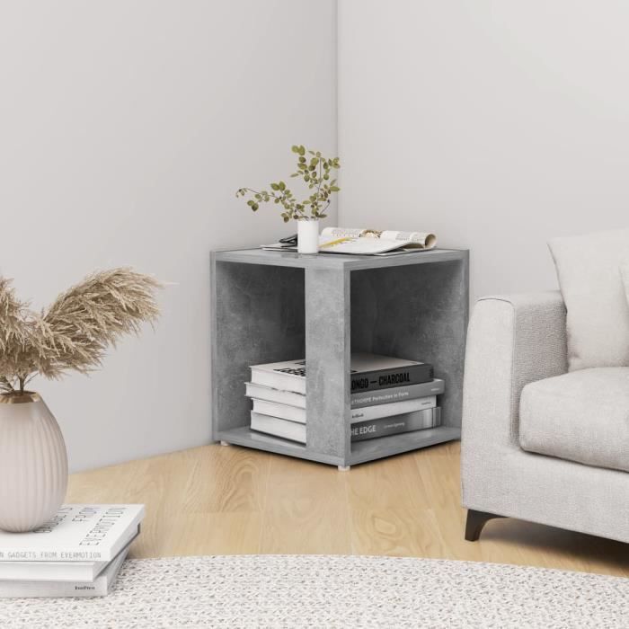 STAR* CHIC Table dappoint Gris béton 33x33x345 cm Aggloméré Montage facile - Poid:6.77 - 9803