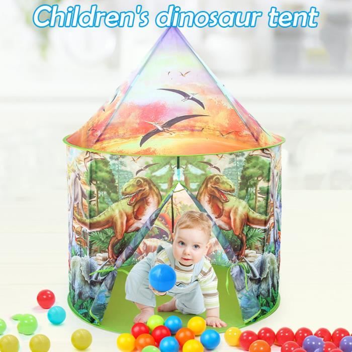 Wilwolfer Tente De Jeu Dinosaures Pop-up – Grande Tente Intérieur/Extérieur Aventure Jurassique Pour Enfants 3-12 Ans