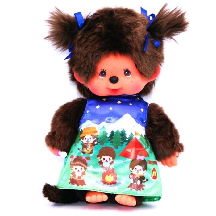 Monchhichi - SEKIGUCHI - Fille avec un Livre - Bavette rouge - Poupée en peluche de 20 cm Monchhichi - SEKIGUCHI - Fille avec un Livre - Bavette rouge - Poupée en peluche de 20 cm
