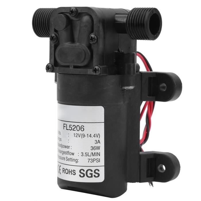 Pompe à Diaphragme 24V 80W 5.5L/min Auto-amorçante Avec Pressostat – Haute Pression 0,9 MPa Pour Lavage Auto, Arrosage & Plus