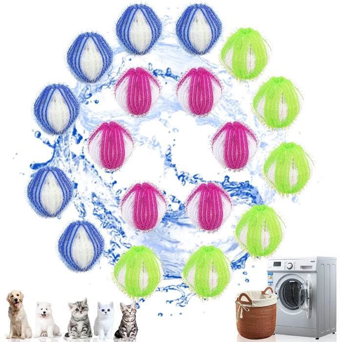 RUIJIE 18 Pièces Boule de Lavage Machine a Laver Anti Poils Épilateur