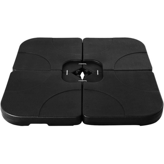 Pieds Lestés Outsunny Pour Parasol Déporté - Lot De 4 Bases 100x100cm | Remplissage Eau/sable Jusqu'à 100kg
