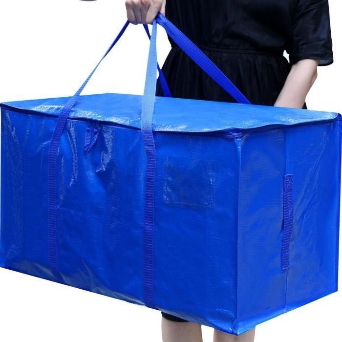 Sacs De Transport Sac De Rangement Géant Réutilisable - Lot De 2 Sacs De Déménagement Imperméables 60x45x20cm - Idéal Pour Courses Et Stockage Sac Couette