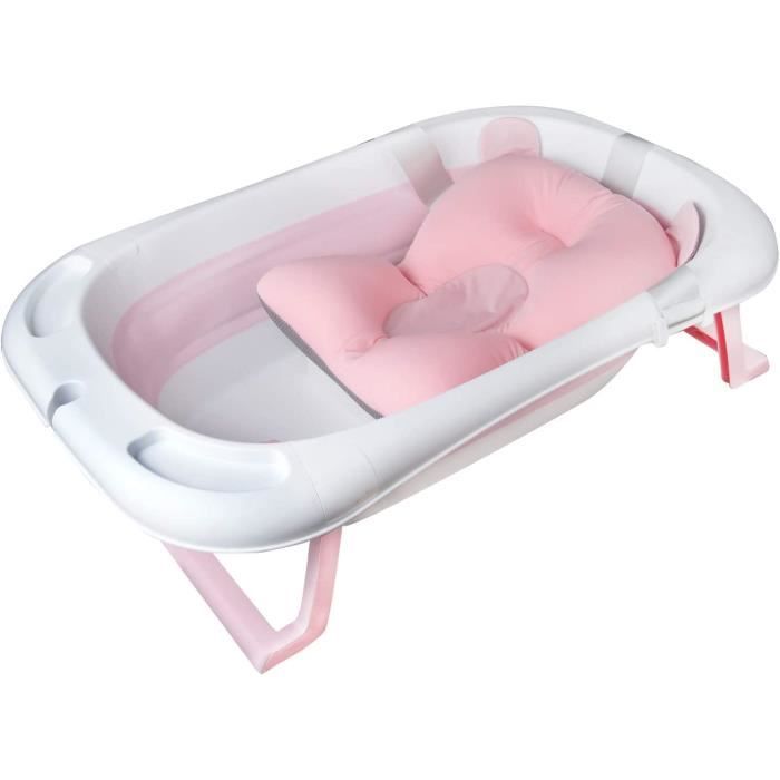 Baignoire Bébé Pliable VALBABY Panda - Coussin Antidérapant 0-2 Ans
