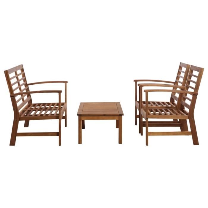 Salon de jardin 4 pcs Bois dacacia solide - SURENHAP - J01108