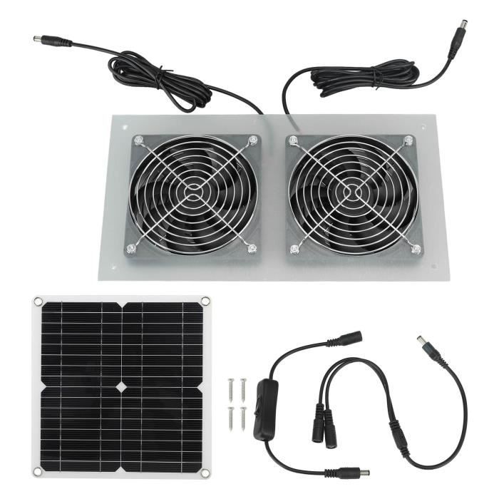Luqeeg Mini Ventilateur Solaire 20W Étanché - Pour Poulailler, Serre, Garage Et Extérieur