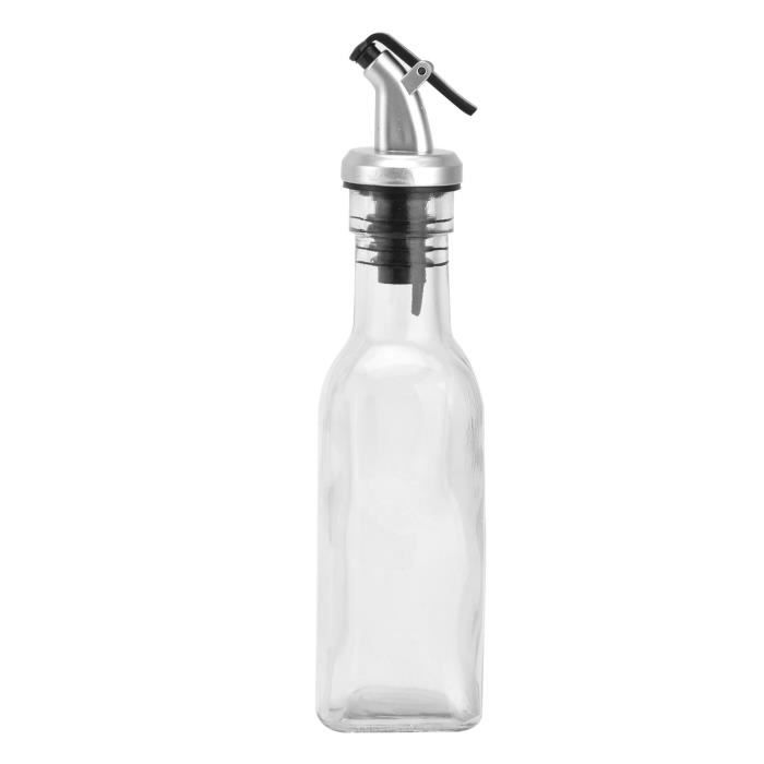 Huilier Et Vinaigrier En Verre 230 Ml - 2 Bouteilles Avec Bouchons Liège - Distributeur D'Huile Élégant Pour Table