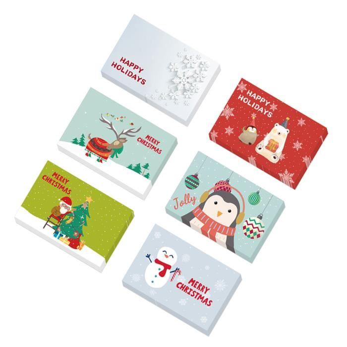48pcs carte de voeux sur le thème de Noël créatif carte de remerciement