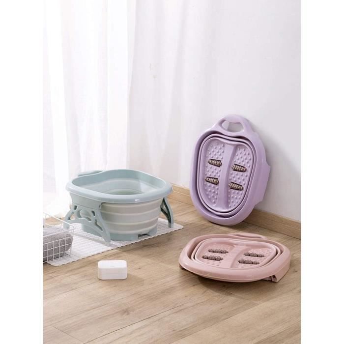 Bassin De Pieds Pliable Portable Avec Points De Massage - Grand Bain De Pieds Antidérapant Pour Maison, Voyage Et Personnes Âgées