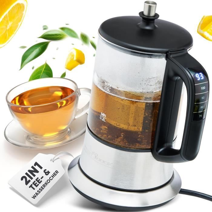 Bouilloire électrique Clatronic - 0,5L En Acier Inox, 1000W, Avec 2 Tasses Incluses - Idéale Pour La Maison Ou Les Voyages