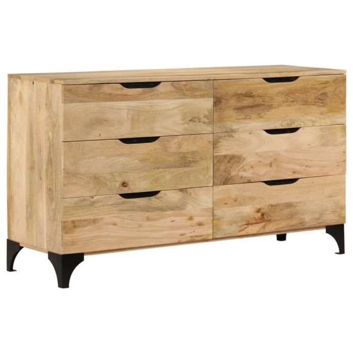 Coffre Rangement Bois Manguier Massif – 40x40x40 Cm – Style Rustique – Main