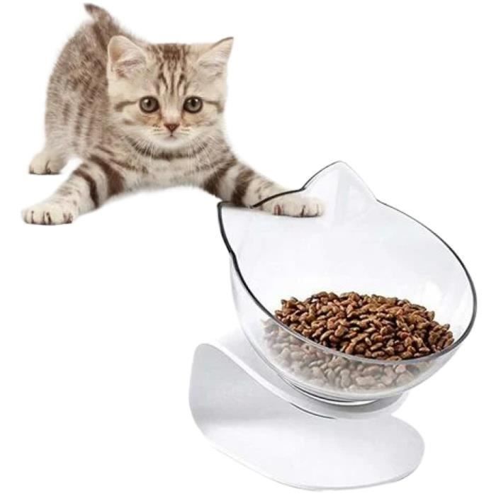 Comparer les prix de Gamelle Chat Surélevée et Inclinée, Bol de Nourriture Support Gamelle pour Chats ou Petits Chiens