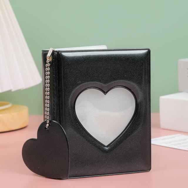 Porte-Cartes Cœur Coréen - Pochette En Cuir Pour Cartes Bancaires (Noir) - 10