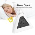 Lampe de table numérique LCD réveil thermomètre Night Light horloges de table de bureau Forme de pyramide GAR-1