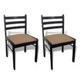 2 x Chaises de salle à manger Professionnel - Chaise de cuisine Chaise Scandinave - Marron Hévéa solide et velours &5807-1
