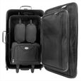 MONZANA® Set de 5 valises Noir Trolley souple Set de sacs de voyage Trousse de toilette Sac à bandoulière Set de voyage Vanity-1