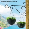 Crochet de suspension de plante de fer crochet de fleur crochet pour la décoration de jardin à la maison 25 * 21cm (noir)-1