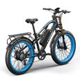 Fat Bike électrique, vélo électrique Homme, VTT Montagne électrique Tout Terrain E-bike, Moteur 80Nm, Batterie 48V 17Ah, M900 Bleu-1