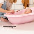 Ensemble de baignoire pour bébé avec support et siège de bain - Hylat Baby - Rose - Motif Hug Me-1